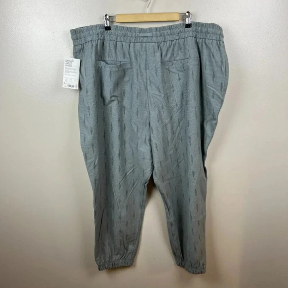 Athleta Farallon Printed Jogger Pants 26 Travel Athletic Lounge Comfy Green Gray - Picture 9 of 11